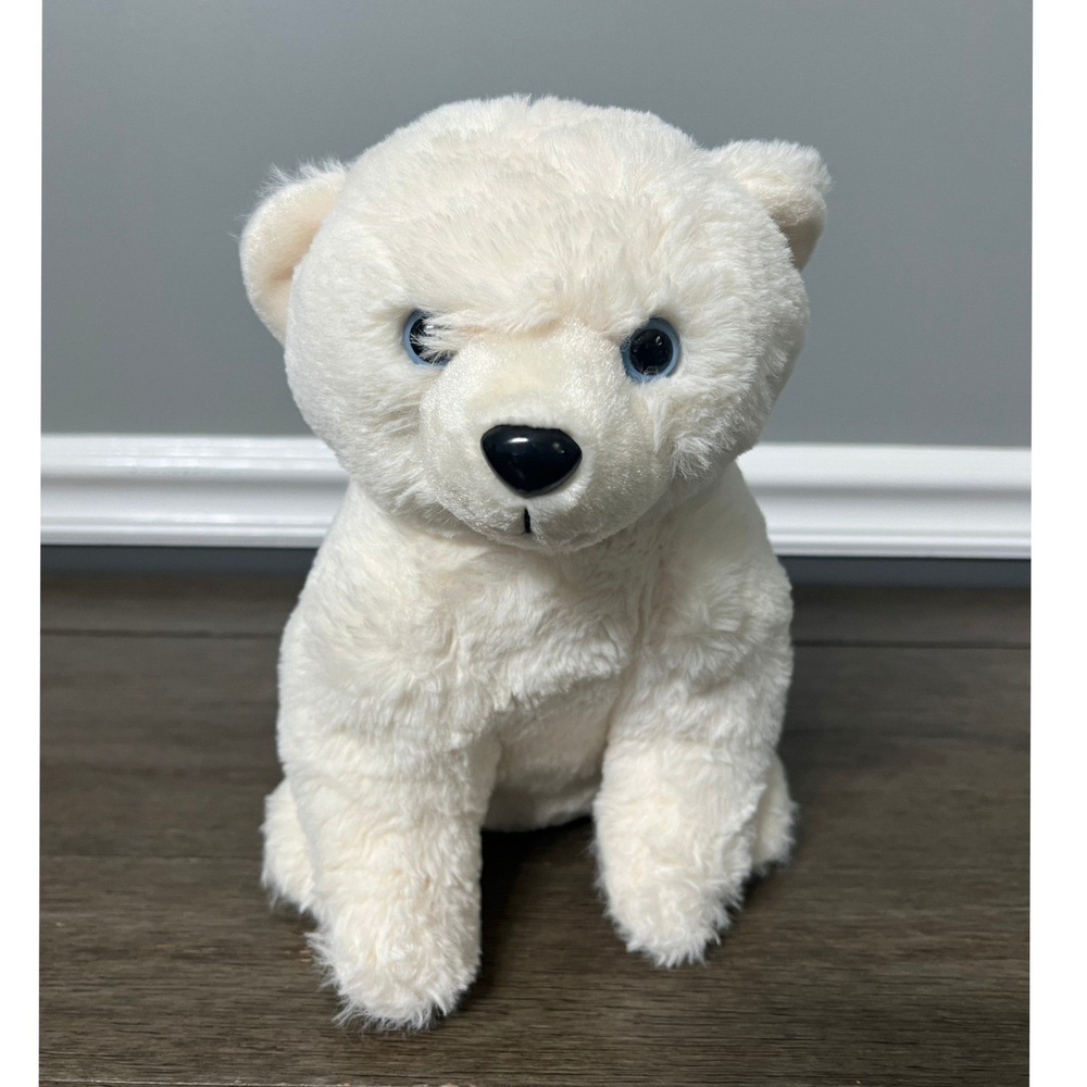 Fahlo Plush Polar Bear Stuffed Animal Blue Eyes Soft Toy White Collectible